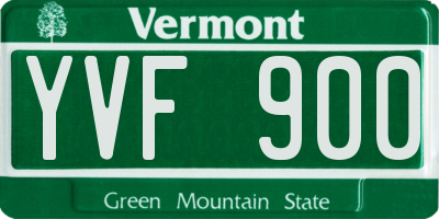 VT license plate YVF900