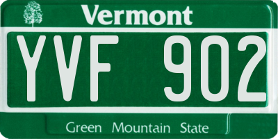 VT license plate YVF902