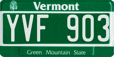 VT license plate YVF903