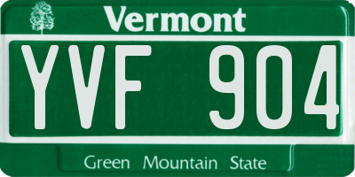 VT license plate YVF904
