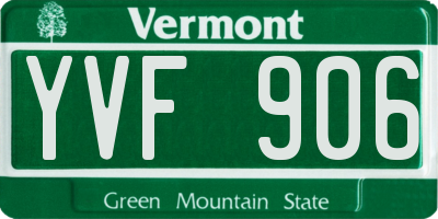 VT license plate YVF906