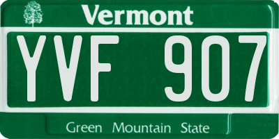 VT license plate YVF907