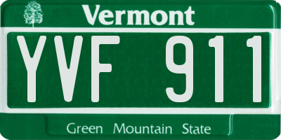 VT license plate YVF911