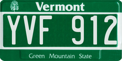 VT license plate YVF912