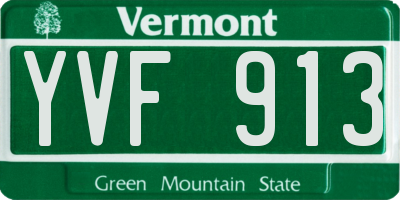 VT license plate YVF913