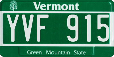VT license plate YVF915