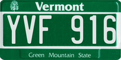 VT license plate YVF916