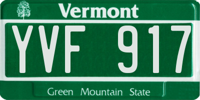 VT license plate YVF917