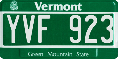VT license plate YVF923