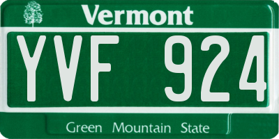 VT license plate YVF924