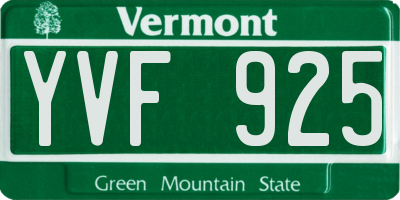 VT license plate YVF925
