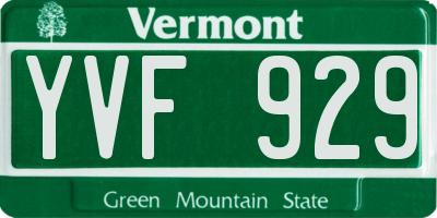 VT license plate YVF929