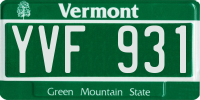 VT license plate YVF931