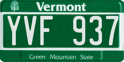VT license plate YVF937