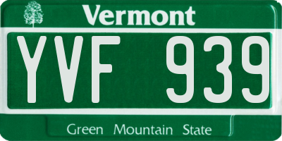 VT license plate YVF939