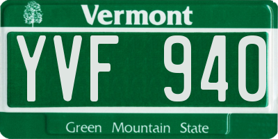 VT license plate YVF940