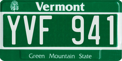 VT license plate YVF941
