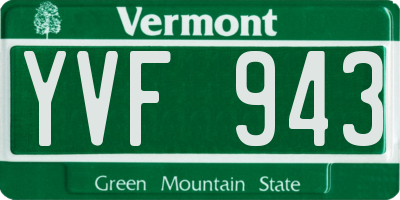 VT license plate YVF943