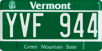 VT license plate YVF944