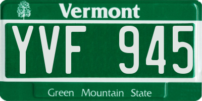 VT license plate YVF945