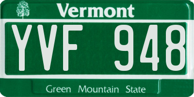 VT license plate YVF948
