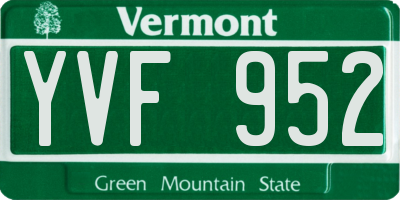 VT license plate YVF952