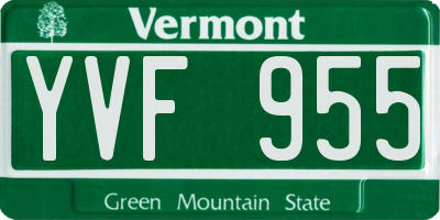 VT license plate YVF955