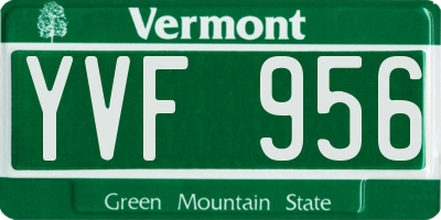 VT license plate YVF956