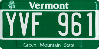 VT license plate YVF961