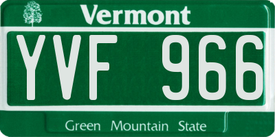 VT license plate YVF966