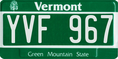 VT license plate YVF967