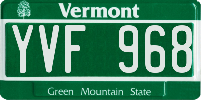 VT license plate YVF968