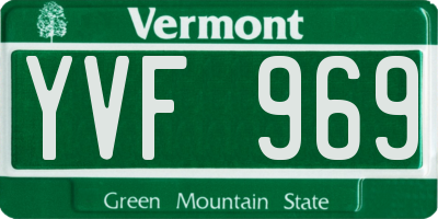 VT license plate YVF969