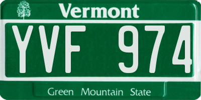 VT license plate YVF974