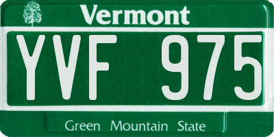 VT license plate YVF975
