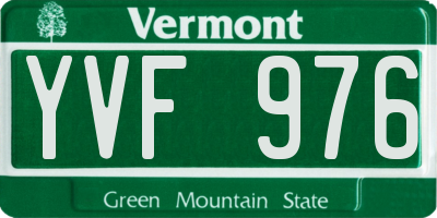 VT license plate YVF976