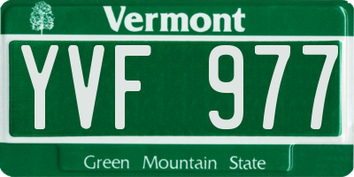 VT license plate YVF977