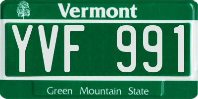 VT license plate YVF991