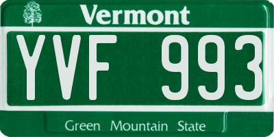 VT license plate YVF993