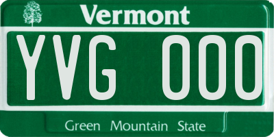 VT license plate YVG000