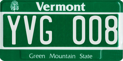 VT license plate YVG008