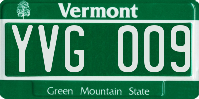VT license plate YVG009