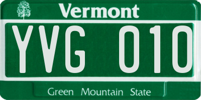 VT license plate YVG010