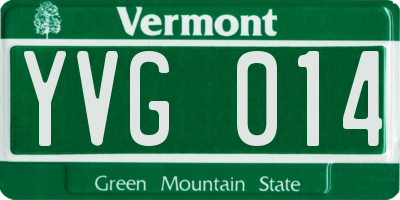 VT license plate YVG014