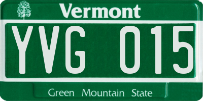 VT license plate YVG015
