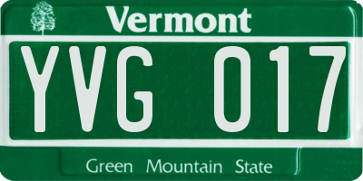 VT license plate YVG017