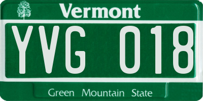 VT license plate YVG018