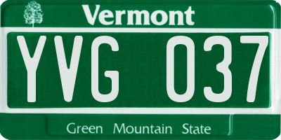 VT license plate YVG037