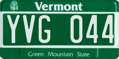 VT license plate YVG044