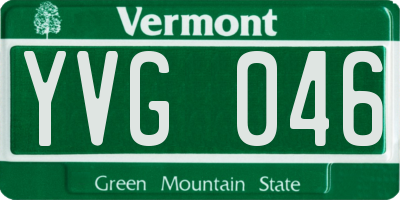 VT license plate YVG046